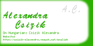 alexandra csizik business card